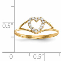 14k CZ Heart Ring-R595
