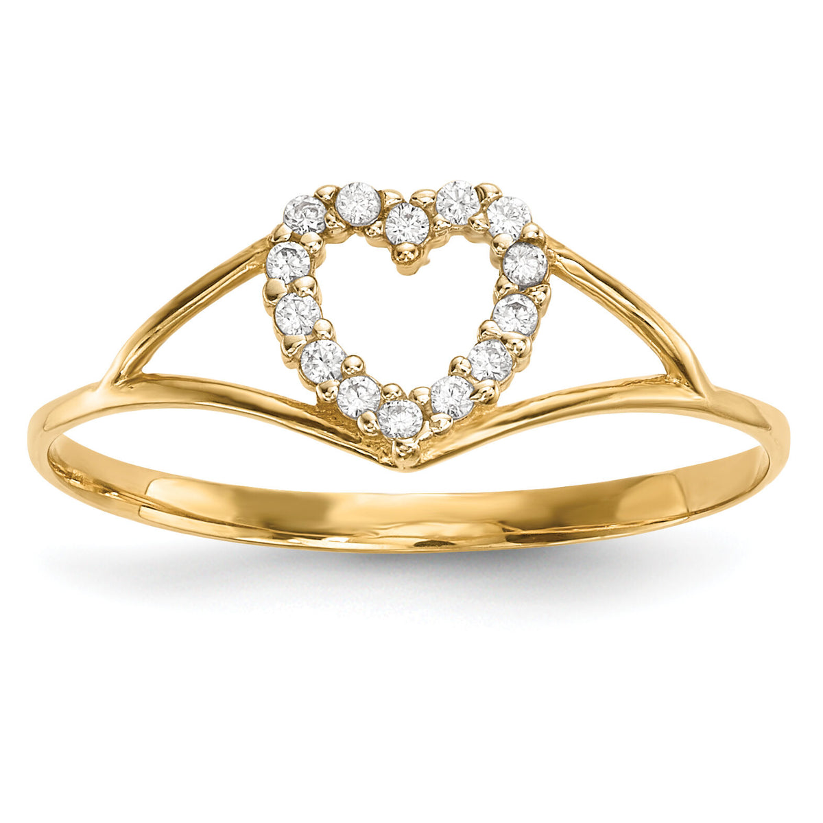 14k CZ Heart Ring-R595