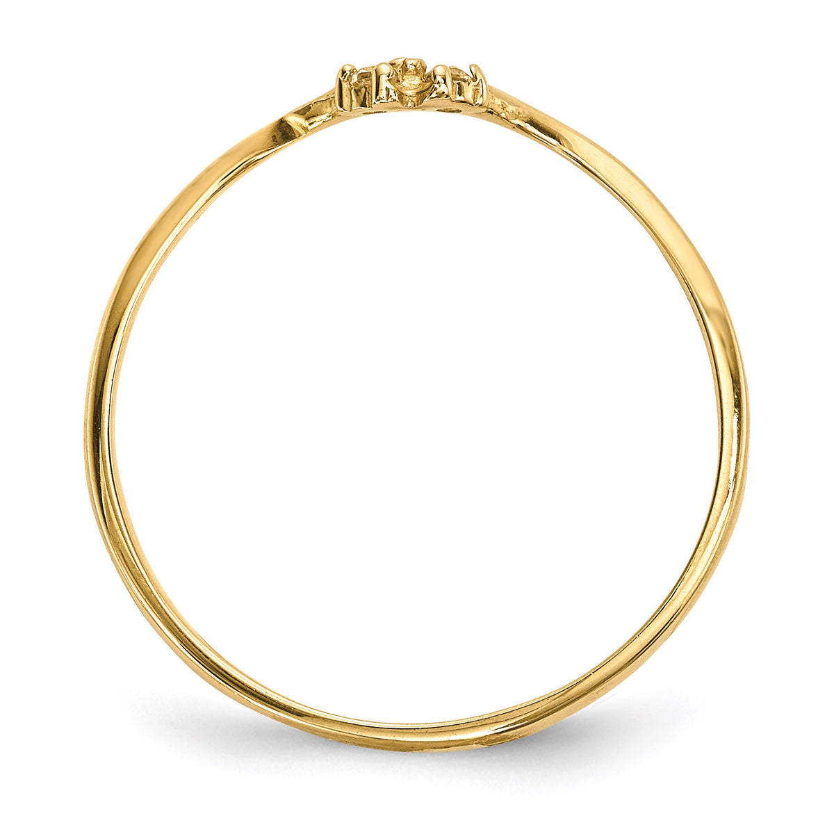 14k 2-stone CZ Wrap Ring-R603