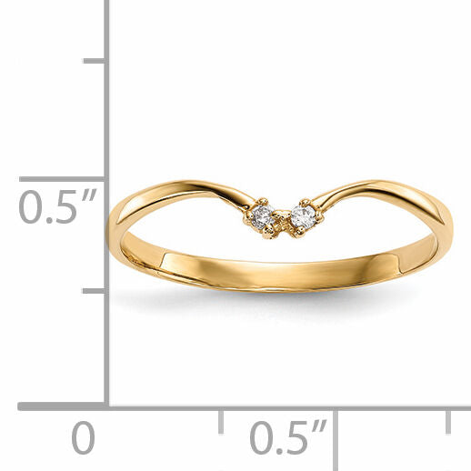 14k 2-stone CZ Wrap Ring-R603