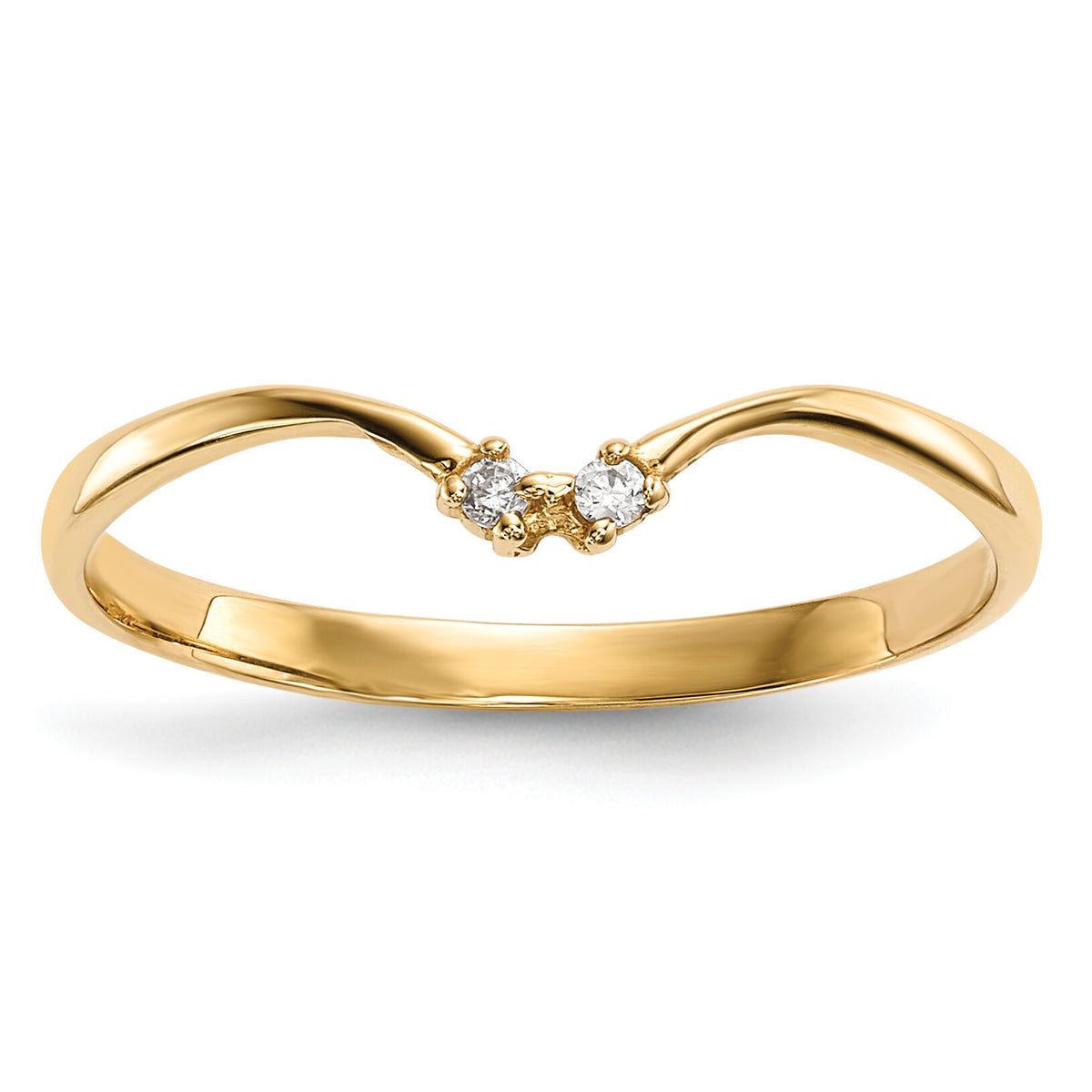 14k 2-stone CZ Wrap Ring-R603
