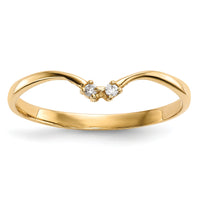 14k 2-stone CZ Wrap Ring-R603