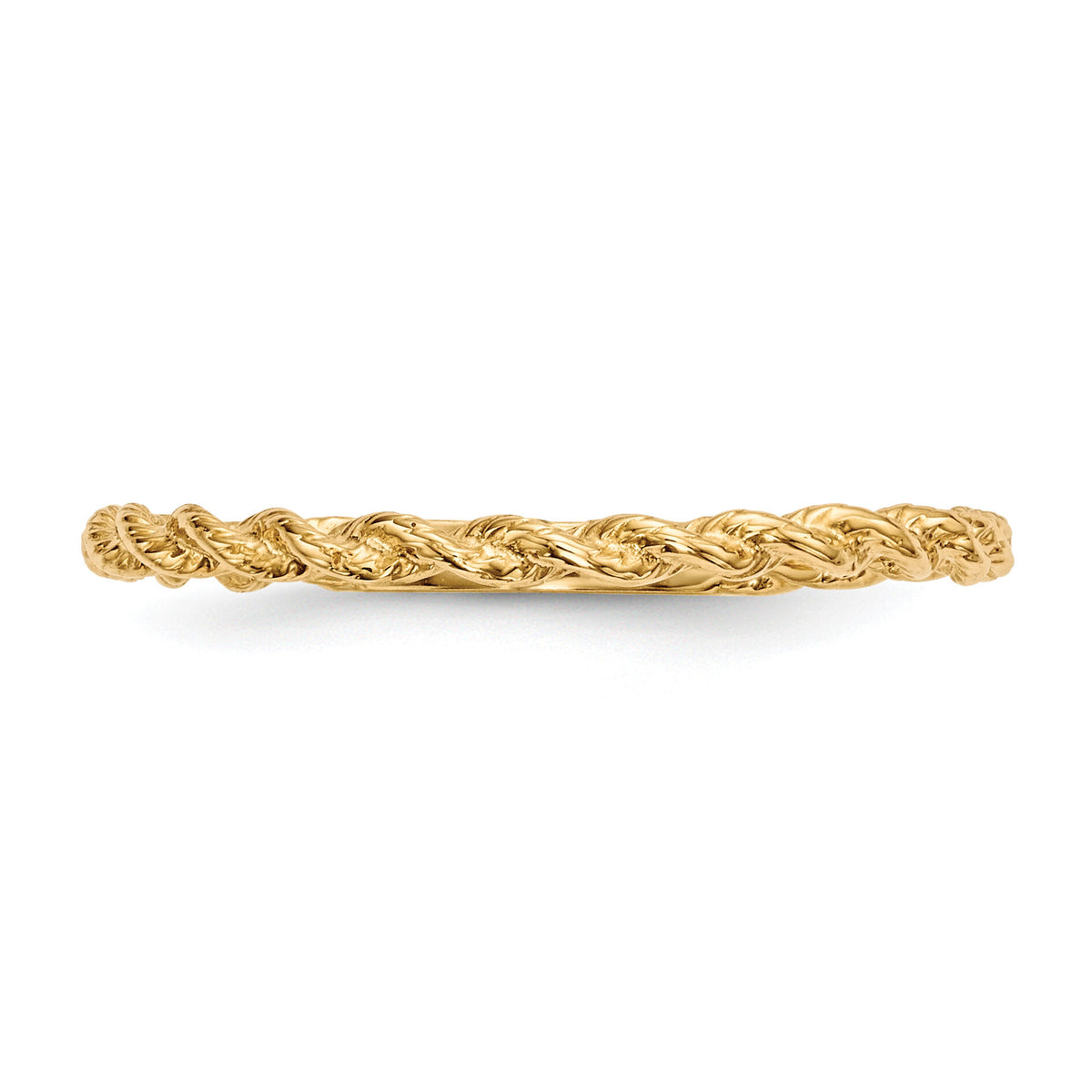 14k Polished Twisted Rope Ring-R604