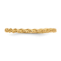 14k Polished Twisted Rope Ring-R604