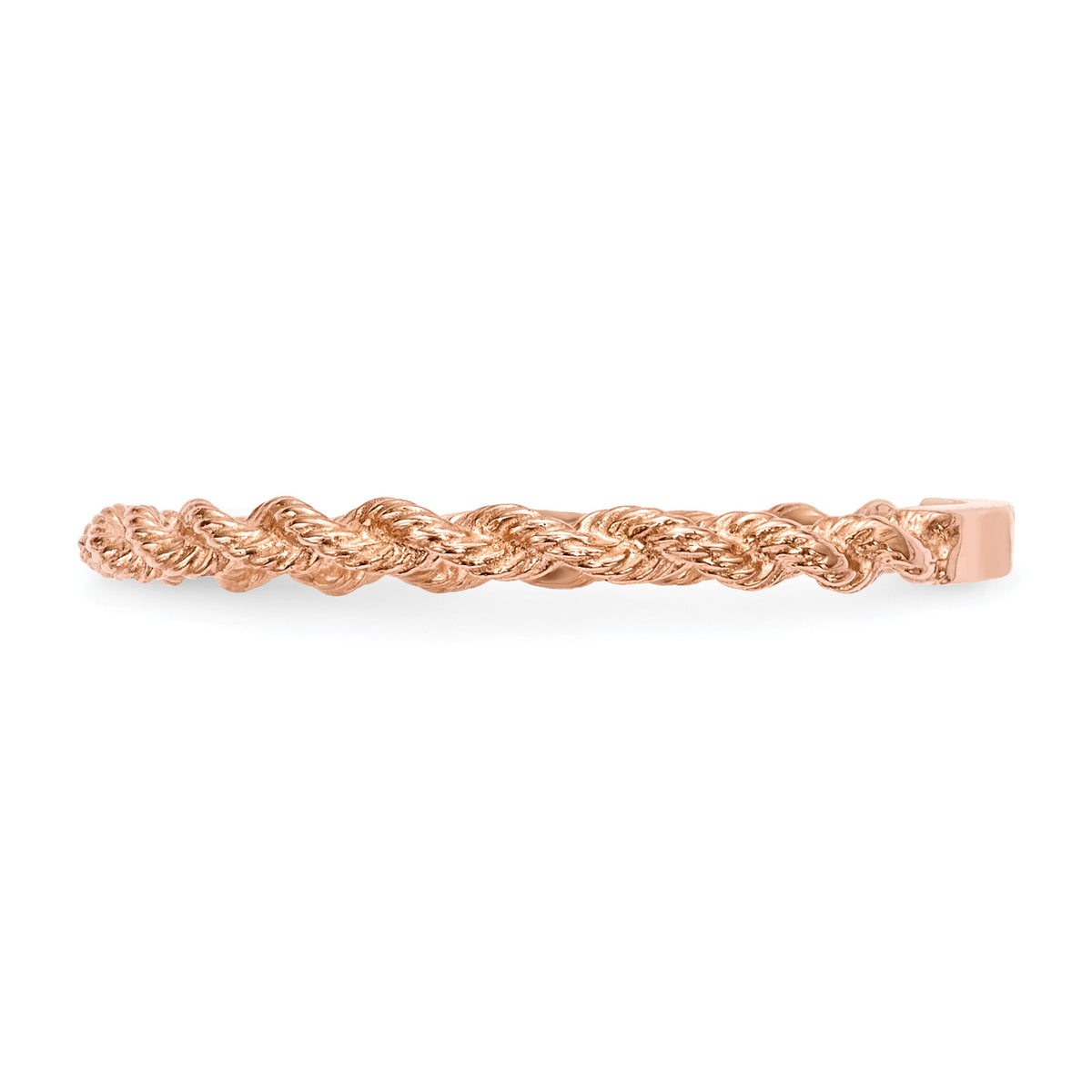 14k Rose Gold Polished Twisted Rope Ring-R605