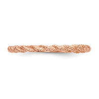 14k Rose Gold Polished Twisted Rope Ring-R605