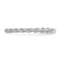 14k White Gold Polished Twisted Rope Ring-R606