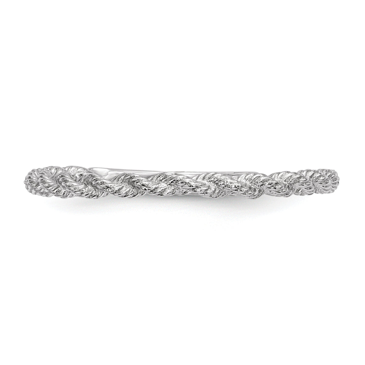 14k White Gold Polished Twisted Rope Ring-R606