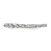 14k White Gold Polished Twisted Rope Ring-R606