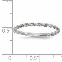 14k White Gold Polished Twisted Rope Ring-R606