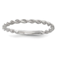 14k White Gold Polished Twisted Rope Ring-R606
