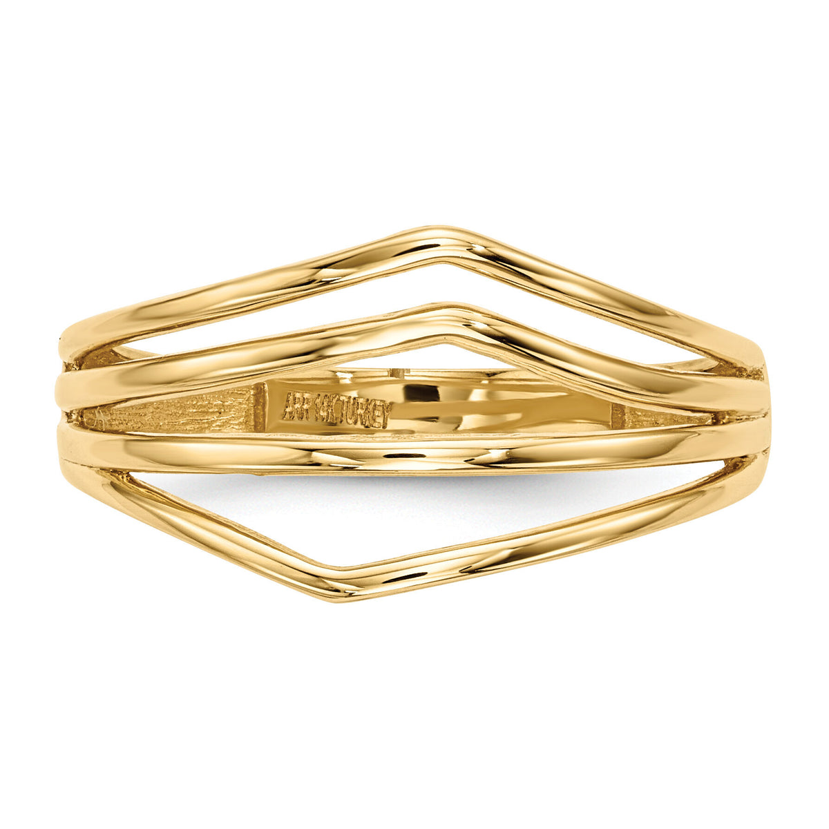 14k Gold Polished 4-Bar Ring-R607