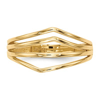 14k Gold Polished 4-Bar Ring-R607