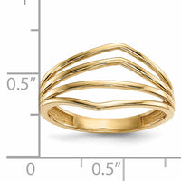14k Gold Polished 4-Bar Ring-R607