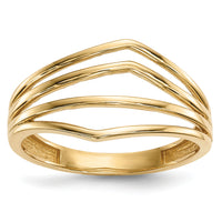 14k Gold Polished 4-Bar Ring-R607