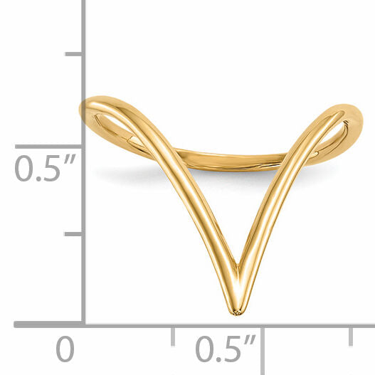 14k Chevron Shaped Ring-R609