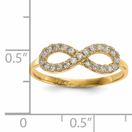 14k CZ Infinity Symbol Ring-R610