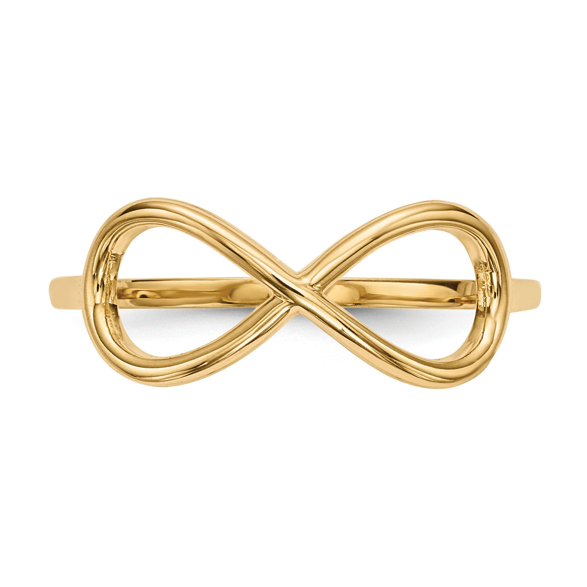 14k Gold Polished Infinity Ring-R611