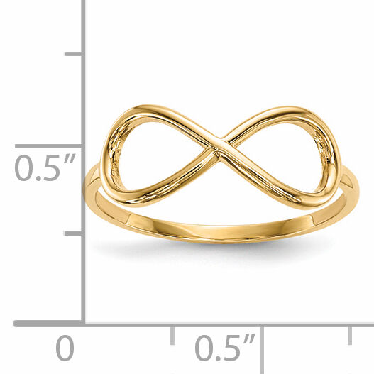 14k Gold Polished Infinity Ring-R611