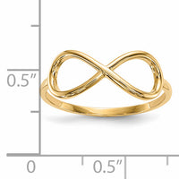 14k Gold Polished Infinity Ring-R611
