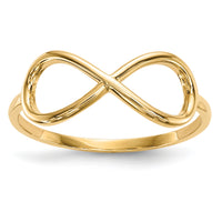 14k Gold Polished Infinity Ring-R611