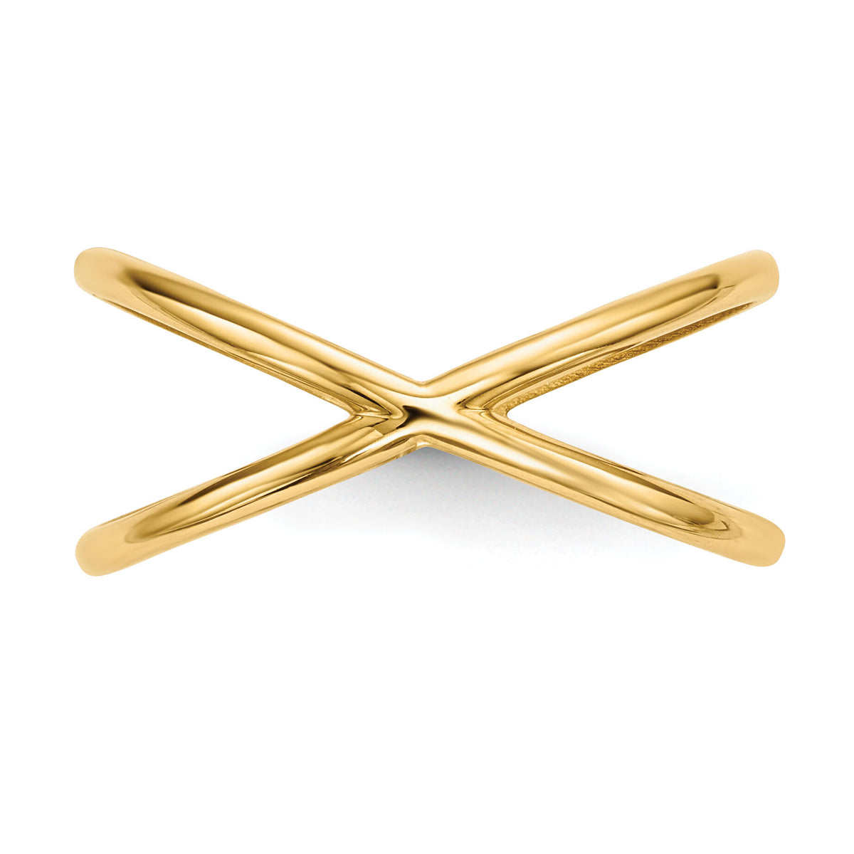 14k Gold Polished Double Ring-R619