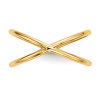 14k Gold Polished Double Ring-R619