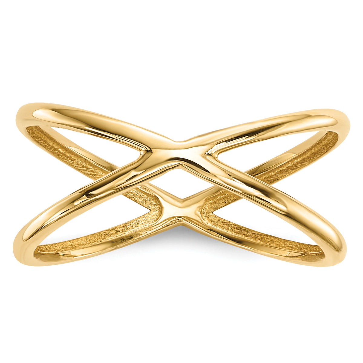 14k Gold Polished Double Ring-R619