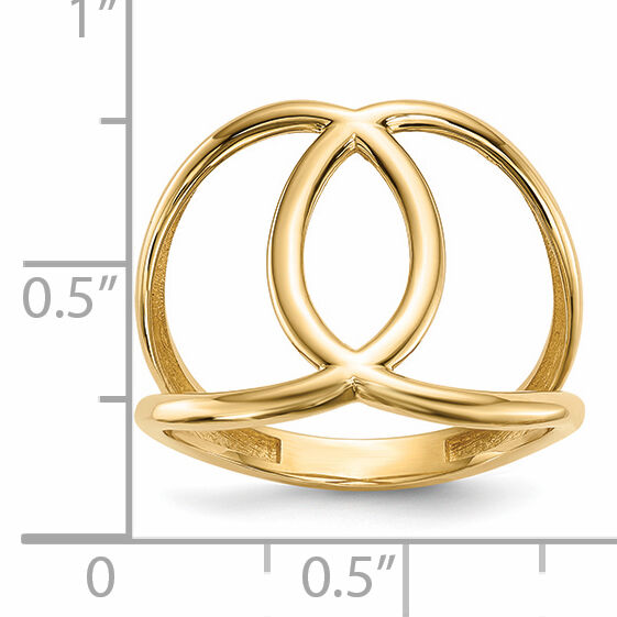 14k Gold Polished Ring-R620