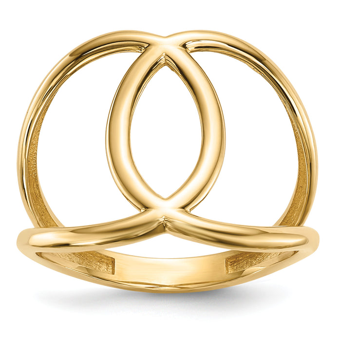 14k Gold Polished Ring-R620