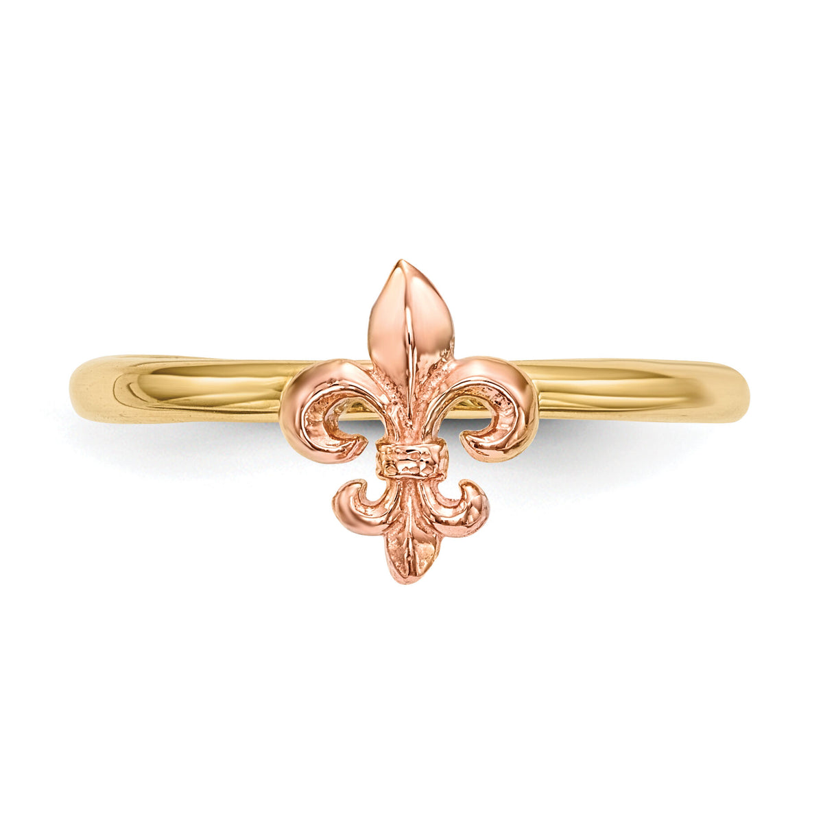14k Two-tone Polished Fleur de Lis Ring-R623