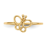 14k Polished Butterfly Ring-R629