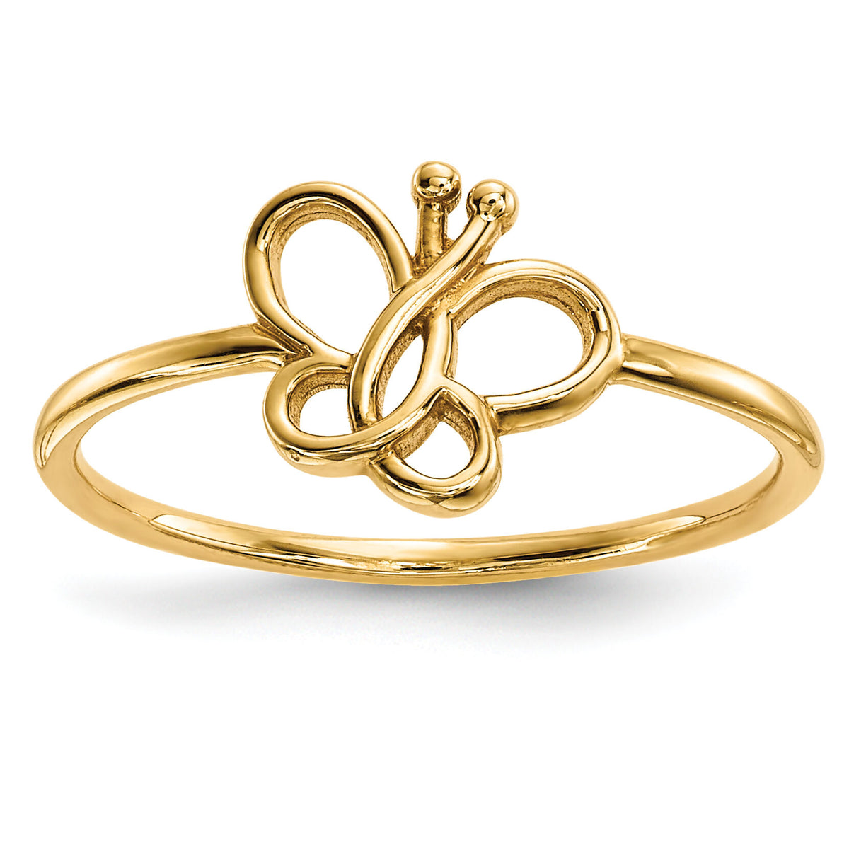 14k Polished Butterfly Ring-R629