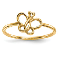14k Polished Butterfly Ring-R629