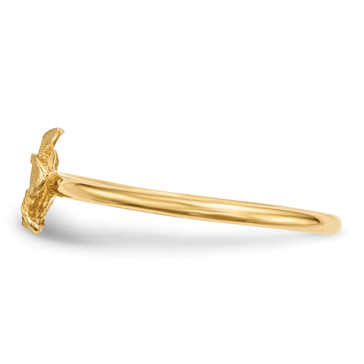 14k Satin & Diamond-cut Plumeria Ring-R630
