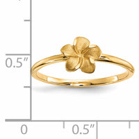 14k Satin & Diamond-cut Plumeria Ring-R630