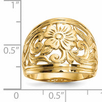 14k Polished Floral Ring-R638