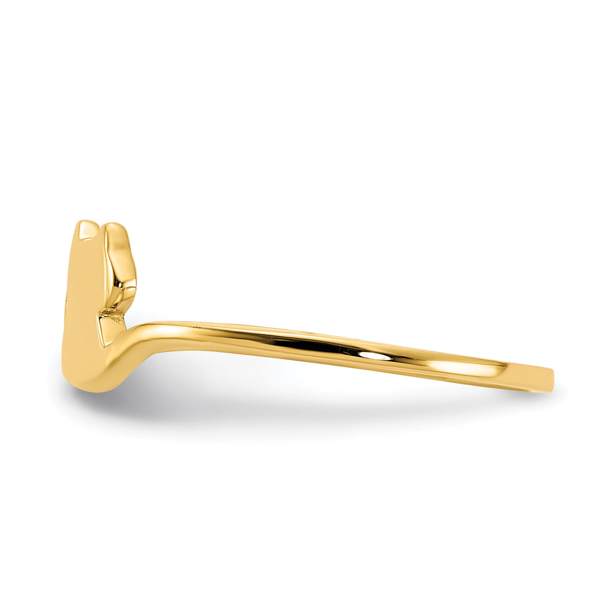 14k Gold Polished Cat Adjustable Cuff Ring-R639