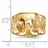 14k Lucky Symbols Cut Out 9mm Band-R646