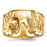 14k Lucky Symbols Cut Out 9mm Band-R646