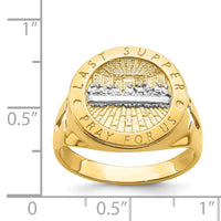 14K w/Rhodium The Last Supper Men's Ring-R668