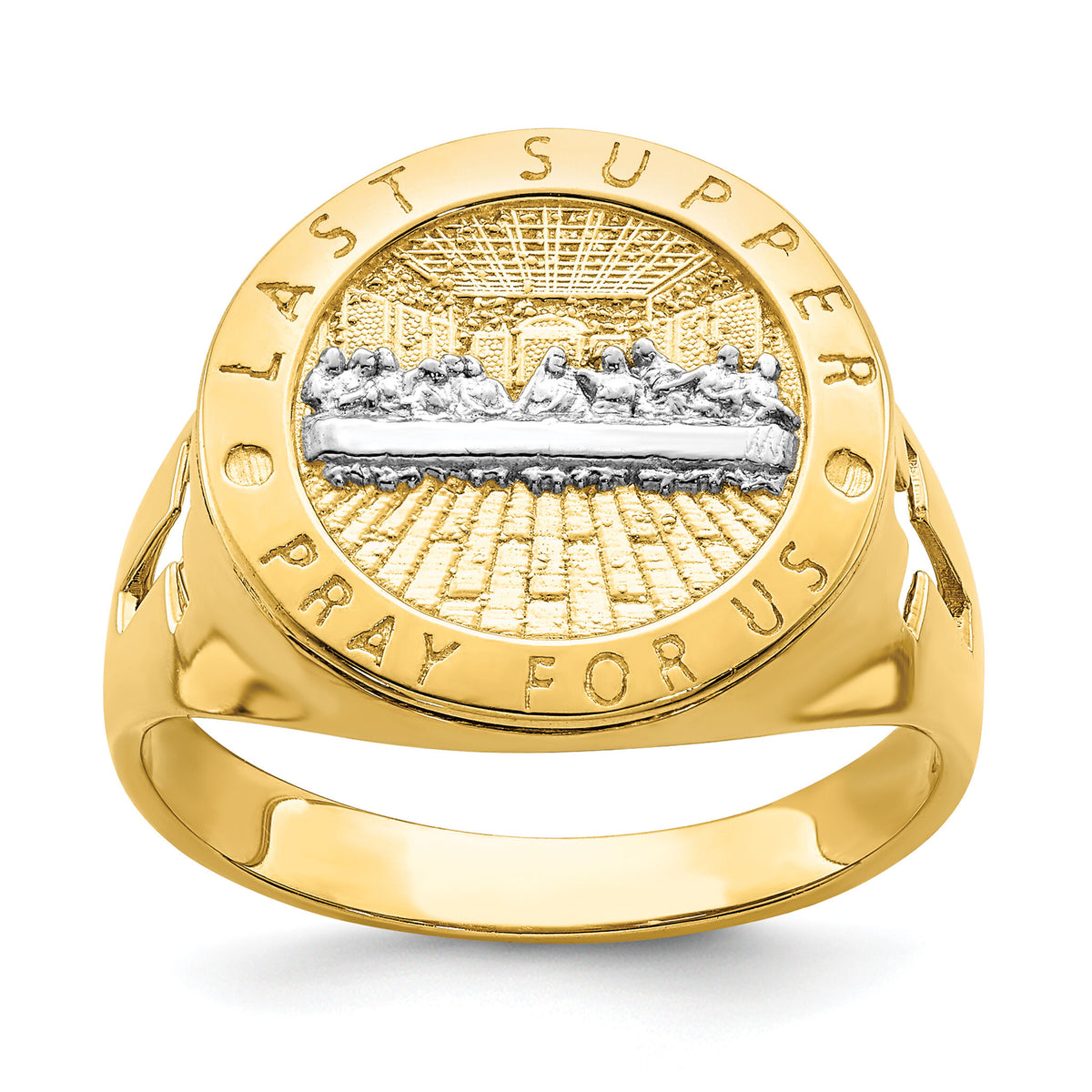 14K w/Rhodium The Last Supper Men's Ring-R668