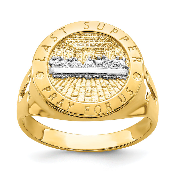 14K w/Rhodium The Last Supper Men's Ring-R668