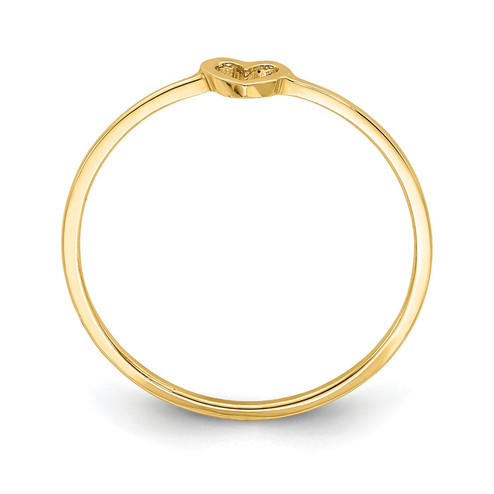 14K Polished Heart Ring-R671