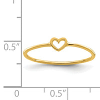 14K Polished Heart Ring-R671