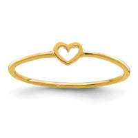 14K Polished Heart Ring-R671