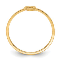 14K Rose Polished Heart Ring-R671R