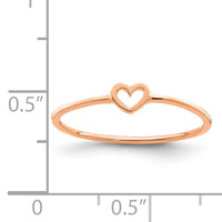 14K Rose Polished Heart Ring-R671R