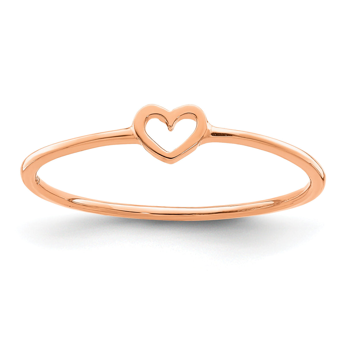 14K Rose Polished Heart Ring-R671R