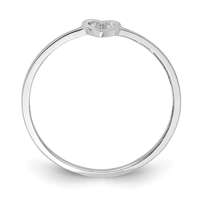 14K White Polished Heart Ring-R671W